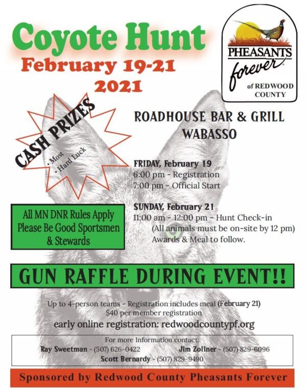 February 2021 Coyote Hunt - Redwood County Pheasants Forever