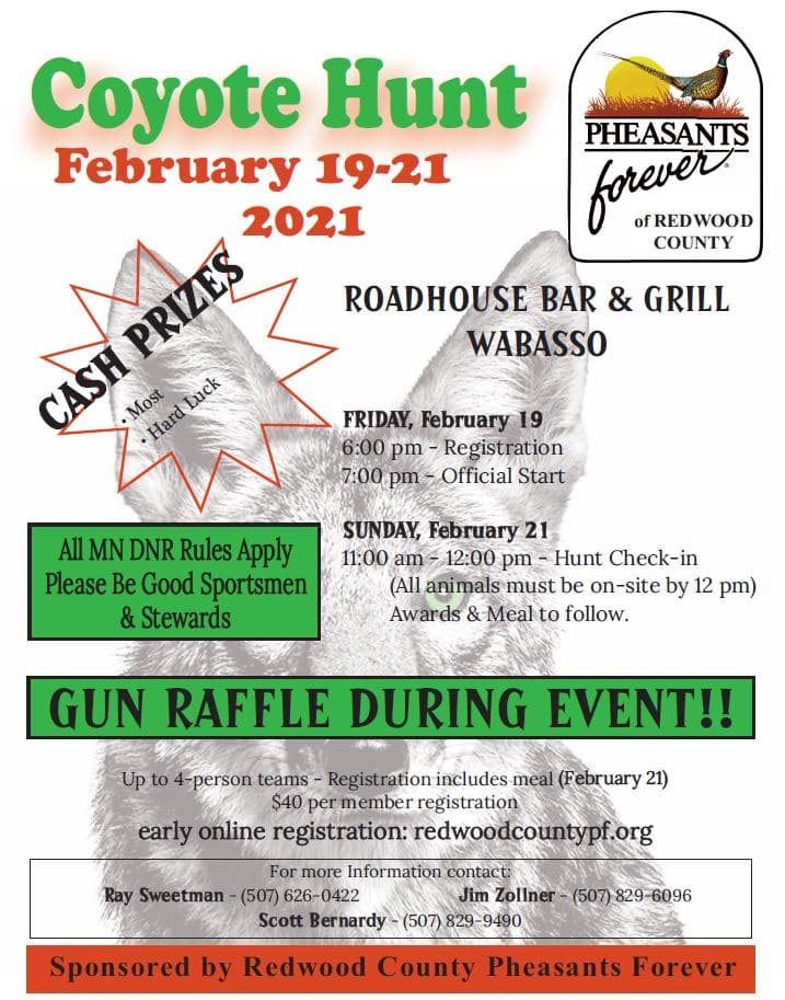 February 2021 Coyote Hunt Redwood County Pheasants Forever