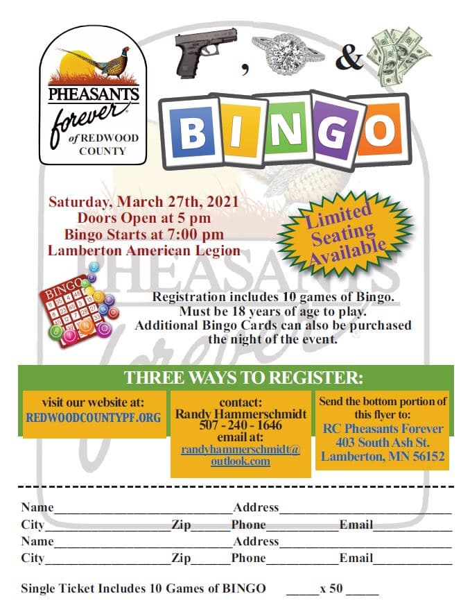 Gun & Diamond Bingo at Lamberton American Legion Redwood County