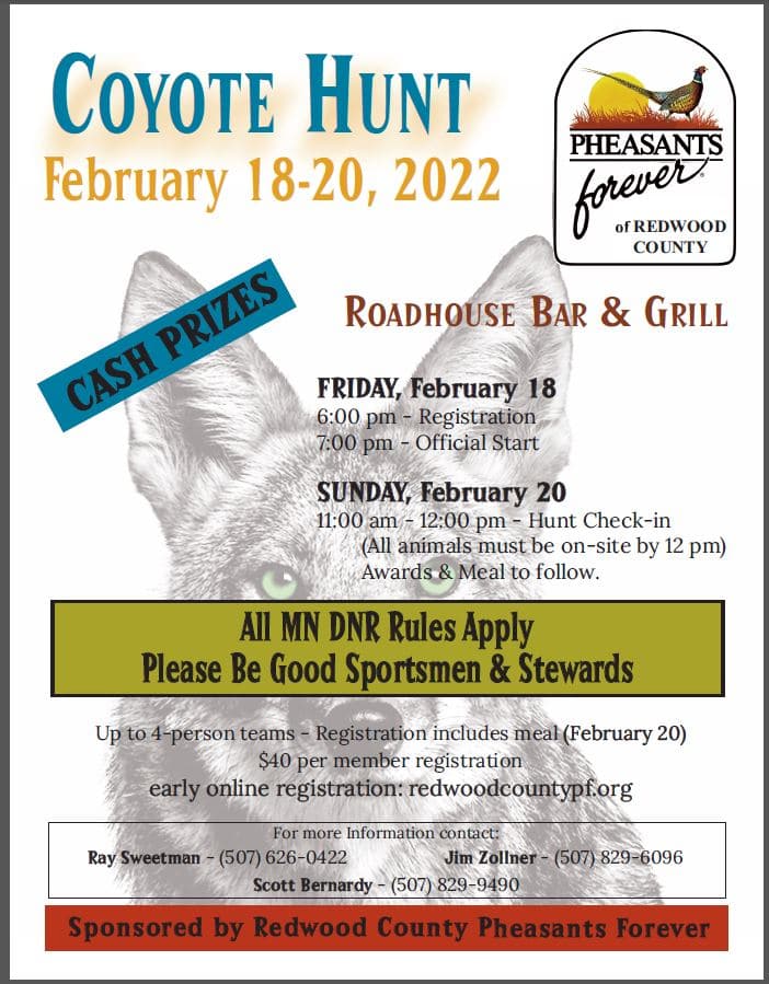 February 2022 Coyote Hunt - Redwood County Pheasants Forever